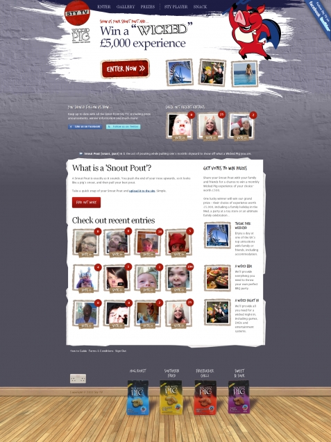 Screenshot of the Wicked Pig (Sty TV) website