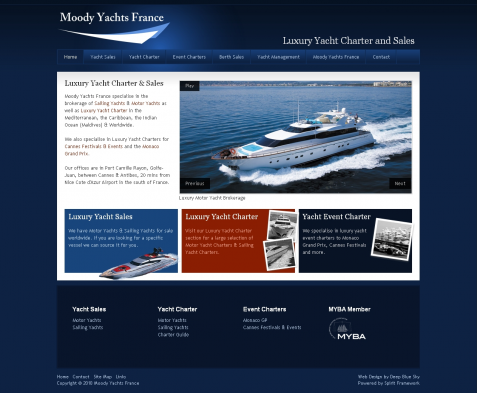 Screenshot of the Moody Yachts France website